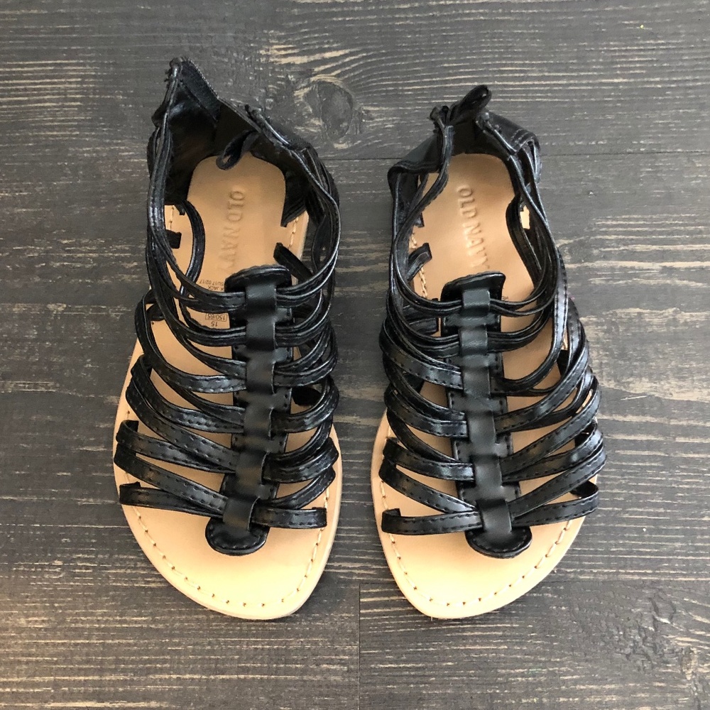Old Navy Gladiator Kid's Sandal | Black | Size 8